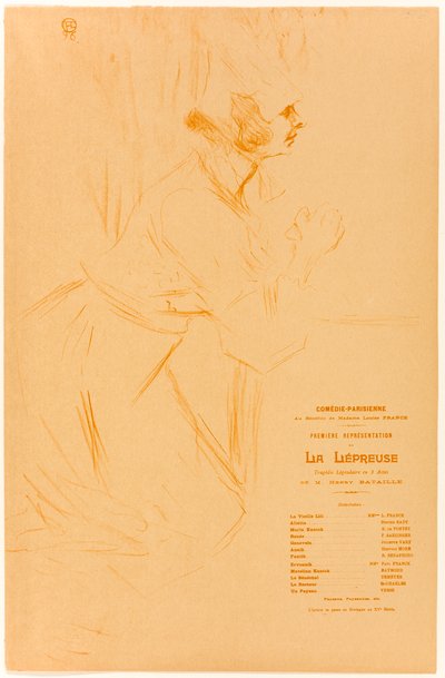 Program for La Leprous by Henri de Toulouse-Lautrec