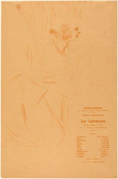Program for "La lépreuse" by Henri de Toulouse-Lautrec