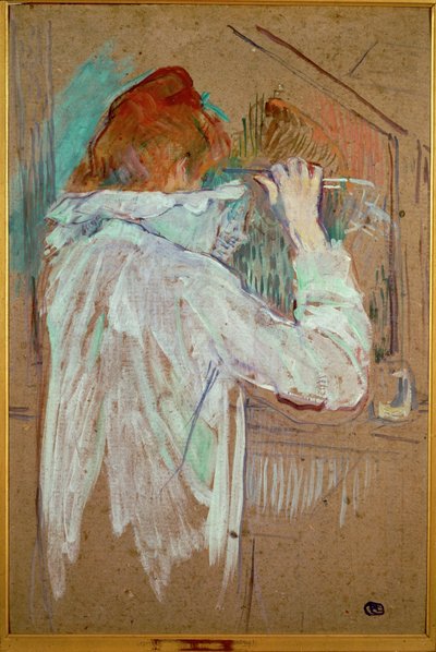 Woman Curling Her Hair by Henri de Toulouse-Lautrec