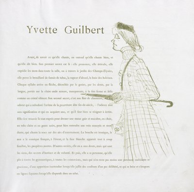 Yvette Guilbert - French Series: No. 1 by Henri de Toulouse-Lautrec