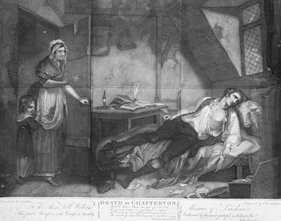 The Death of Chatterton, Engraved by Edward Orme by Henry (after) Singleton