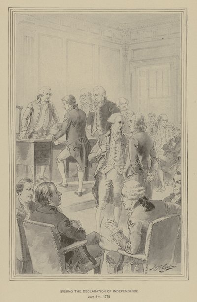 Signing the Declaration of Independence, 4 July 1776 by Henry Alexander (after) Ogden