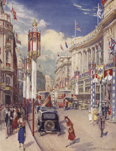 Regent Street Looking Towards Oxford Circus, London by Henry Charles Brewer