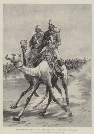The Advance towards Dongola, the Camel Corps on the Way to Wady Halfa by Henry Charles Seppings Wright