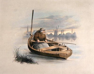 Eel Bobbing, Battersea, from a Set of Six Images of Angling by Henry Heath
