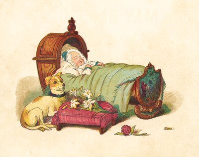Princess Victoria asleep in her crib by Henry Hetherington Emmerson