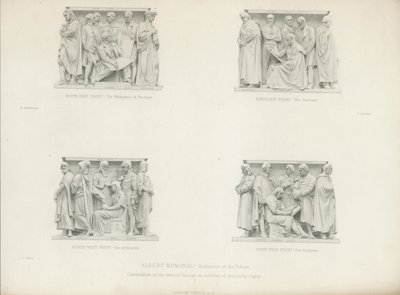 Sculptures on the podium of the Albert Memorial by Henry Hugh Armstead