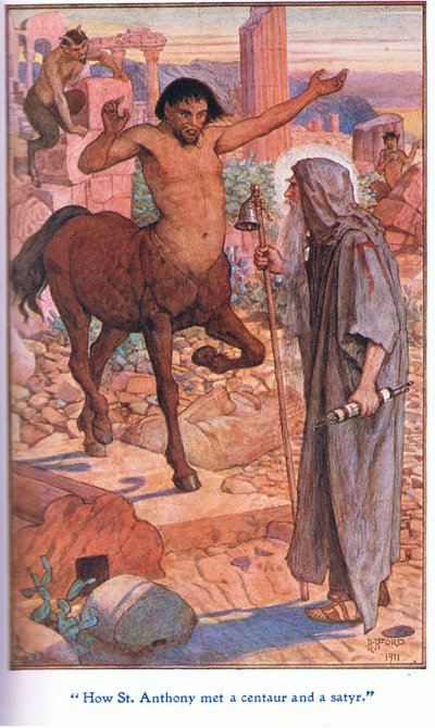 How St Anthony Met a Centaur and a Satyr by Henry Justice Ford