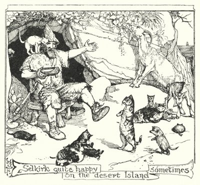 Selkirk quite happy on the desert Island sometimes by Henry Justice Ford
