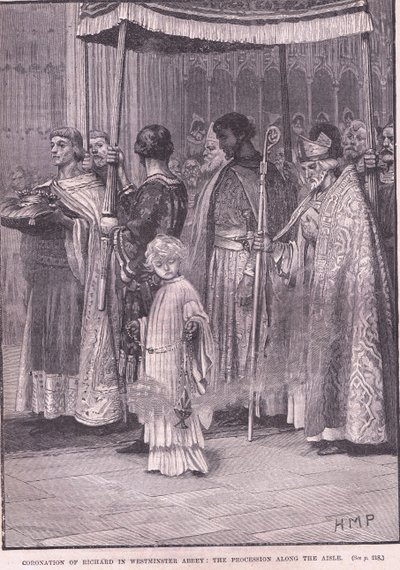 Coronation of Richard I in Westminster Abbey: The Procession Along the Aisle by Henry Marriott Paget