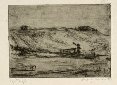 Landscape with a Man by a Bridge by Henry Nielsen