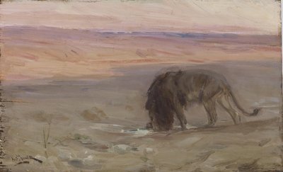 Lion Drinking by Henry Ossawa Tanner
