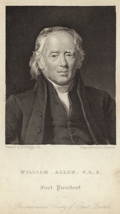 William Allen - First President of the Pharmaceutical Society of Great Britain (1770-1843) by Henry Perronet (after) Briggs