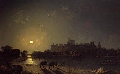Moonlight View of Windsor Castle from the Thames by Henry Pether