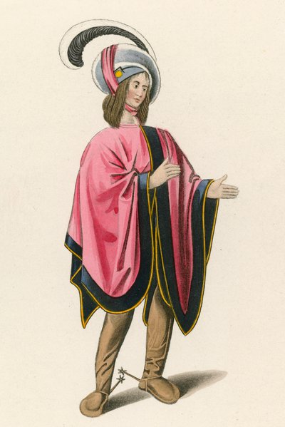 Figure, c.1480, from the British Museum, Royal MS 19 C VIII by Henry Shaw