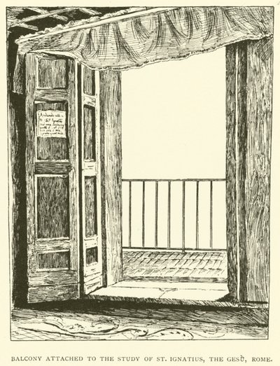 Balcony attached to the study of St Ignatius, the Gesu, Rome by Henry William Brewer