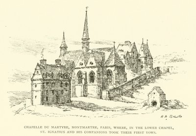 Chapelle du Martyre, Montmartre, Paris, where, in the Lower Chapel, St Ignatius and his companions took their first vows (engraving) by Henry William Brewer