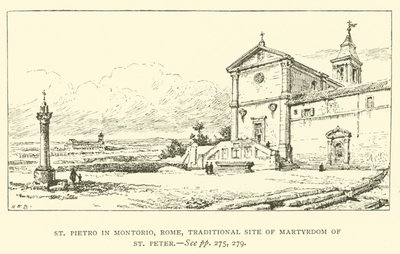 St Pietro in Montorio, Rome, traditional site of Martyrdom of St Peter (engraving) by Henry William Brewer