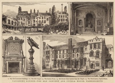 Vanishing London, the Old Convent and Cupola House, Hammersmith by Henry William Brewer