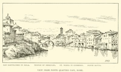 View from Ponte Quattro Capi, Rome by Henry William Brewer