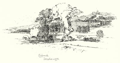 Chatsworth, Derbyshire, in 1775 by Herbert (after) Railton