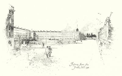 Finsbury Square, from Artillery Place, London by Herbert (after) Railton