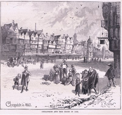 Cheapside AD 1660 by Herbert Railton