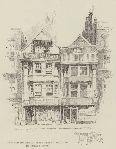 Two Old Houses in Fleet Street, about to be pulled down by Herbert Railton