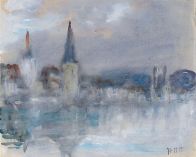 The Chapel Bridge and Cathedral, Lucerne, Switzerland, on a Wet Day by Hercules Brabazon Brabazon