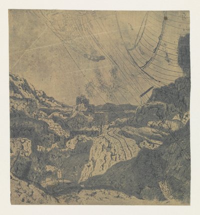 Rocky Landscape with a Gorge, First Version by Hercules Segers