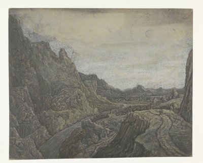 Rocky Landscape with a Road and a River by Hercules Segers