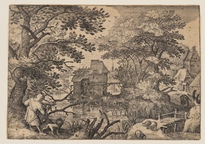 River Landscape with a Sportsman by Herman Duning