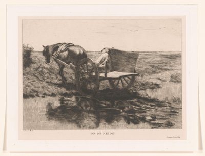 Horse Cart on the Heath (On the Heath) by Herman Johannes van der Weele