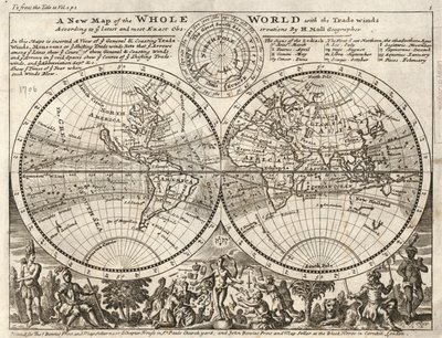 A new map of the whole world with the trade winds according to the latest and most exact observations by Herman Moll