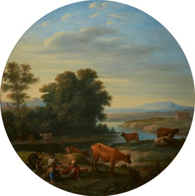 Italianate River Landscape with Cows by Herman van Swanevelt