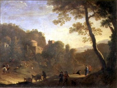 Landscape with figures by Herman van Swanevelt
