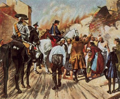Frederick the Great in the Destroyed Küstrin before the Battle of Zorndorf, 25 August 1758 by Hermann Pohle