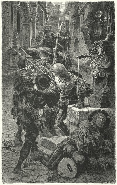 Clash Between Students and Landsknechts in Erfurt, 1510 by Hermann Vogel