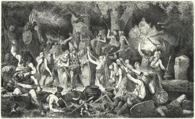 Germanic Warriors Celebrating a Victory over the Romans by Hermann Vogel