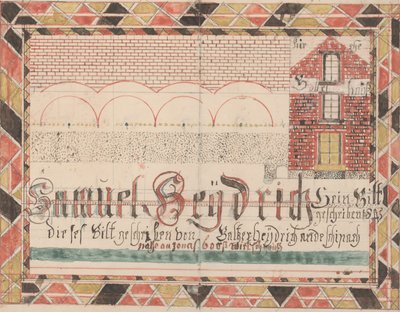 Drawing for Samuel Heydrich, 1845 by Heydrich Baltzer