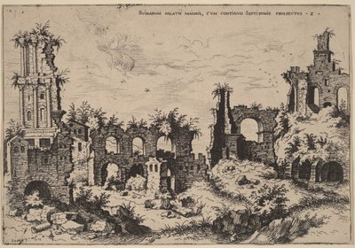 Ruins on the Palatine with the Septizonium by Hieronymus Cock