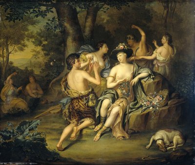 Shepherds and Shepherdesses in a Landscape by Hieronymus van der Mij