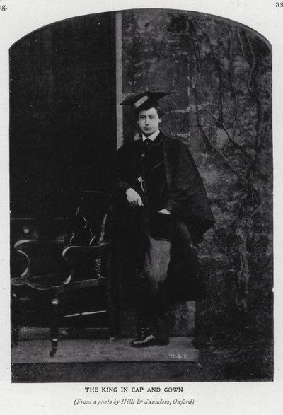 King Edward VII in mortar board and gown while at Oxford University by Hills and Saunders