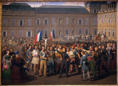 The Polytechnicians Carrying the Crucifix Saved from the Chapel of the Tuileries, During the Rieve of February 24 by Hippolyte Lecomte