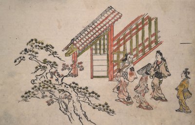 Near the New Yoshiwara Gate by Hishikawa Moronobu