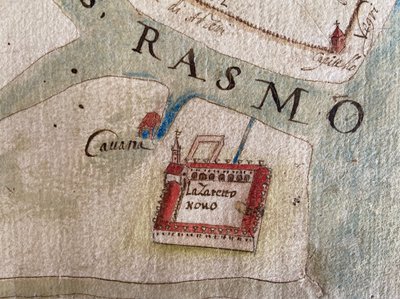 Lazzaretto Nuovo on a Map of the 17th Century by Historical Document.