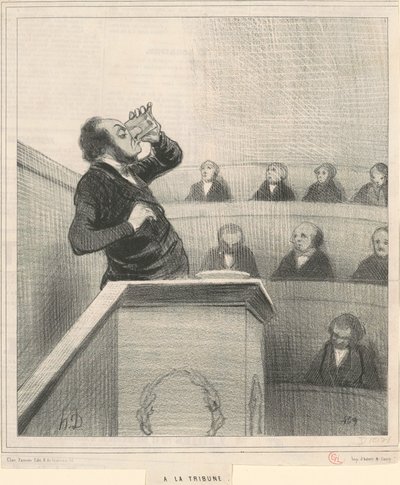 At the Tribune by Honoré Daumier