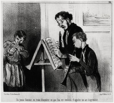 A Young Man Acquiring What is Known as an Art of Charting (Illustration by Honore Daumier, published in Charivari, 4 June) by Honoré Daumier
