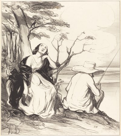 Oh Pain!... To Have Dreamed... A Husband... by Honoré Daumier