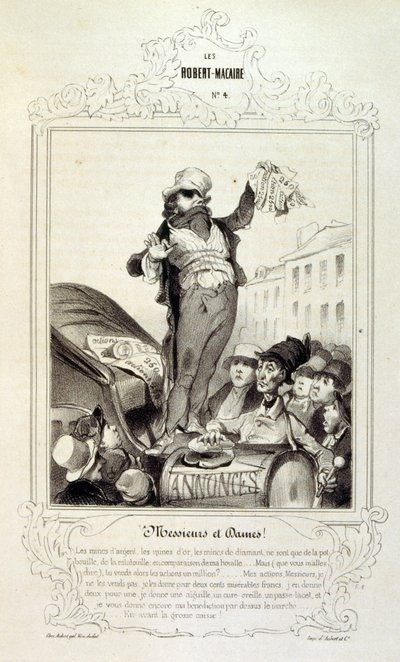 Illustrations about ideas and legends Philipon under the title Les Cent and Robert Macaire by Honoré Daumier